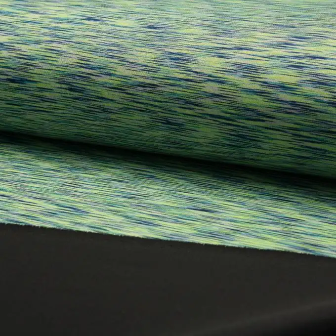 Tessuto jersey viscosa melange verde e blu