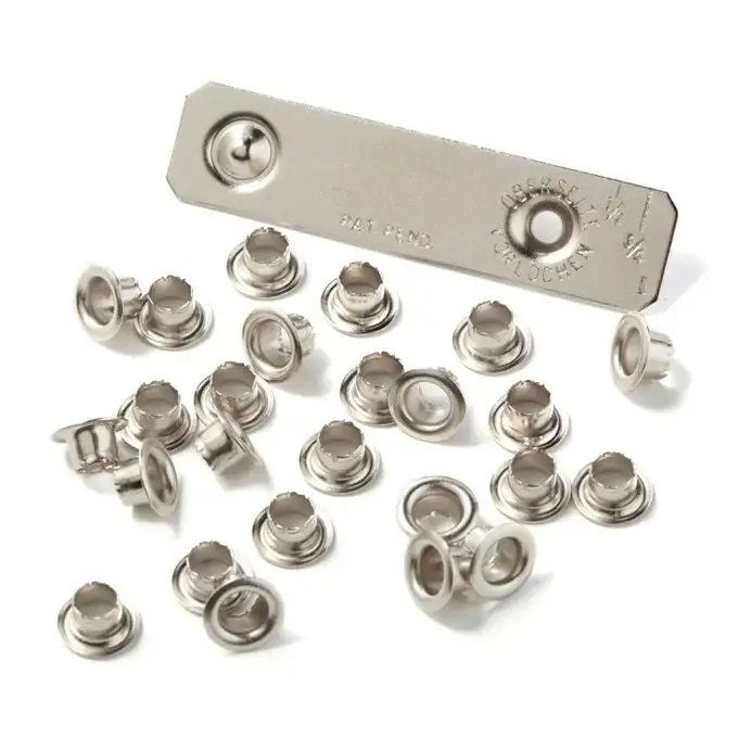 Kit occhielli semplici nichelati 4 mm