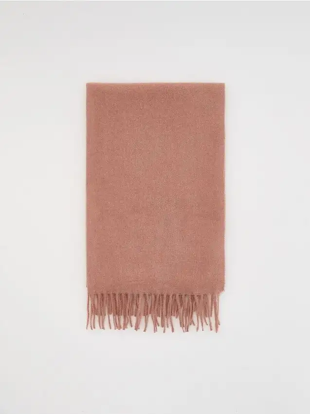 Sciarpa semplice con frange Colore rosa cipria