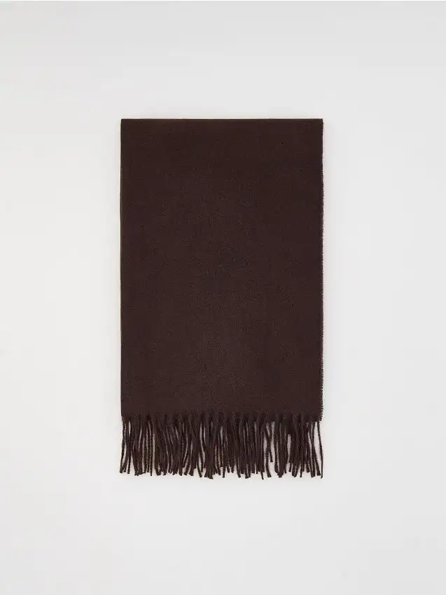 Sciarpa semplice con frange Colore marrone scuro