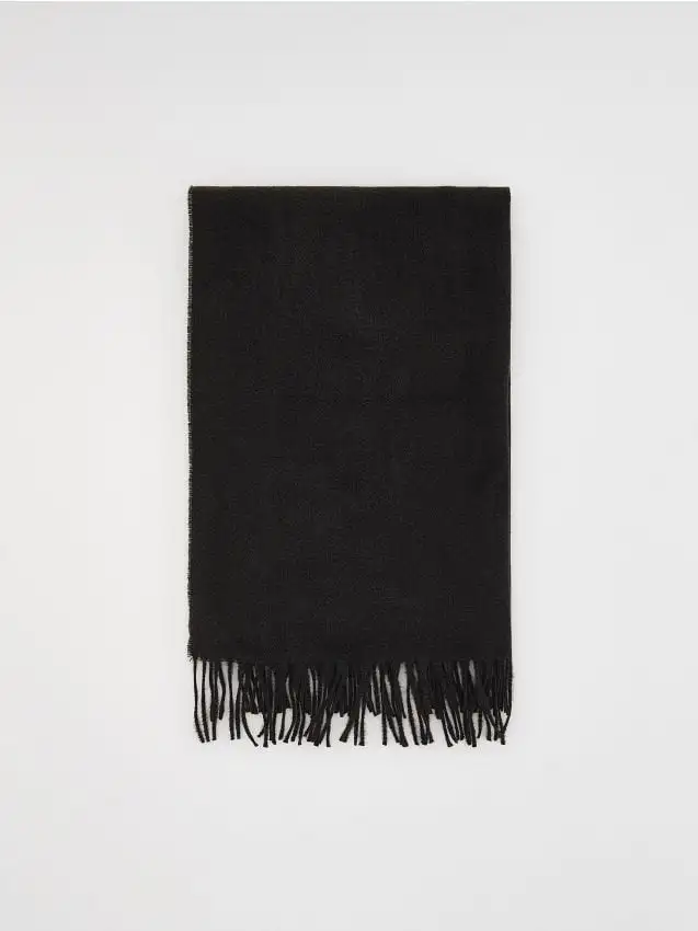 Sciarpa semplice con frange Colore nero