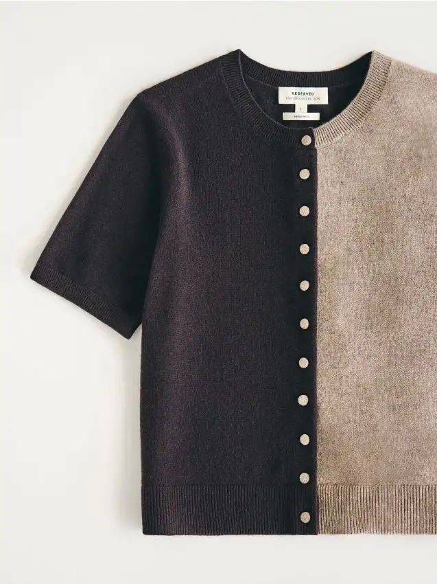 Cardigan in lana merino Colore marrone scuro