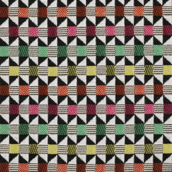Tessuto jacquard triangoli multicolori