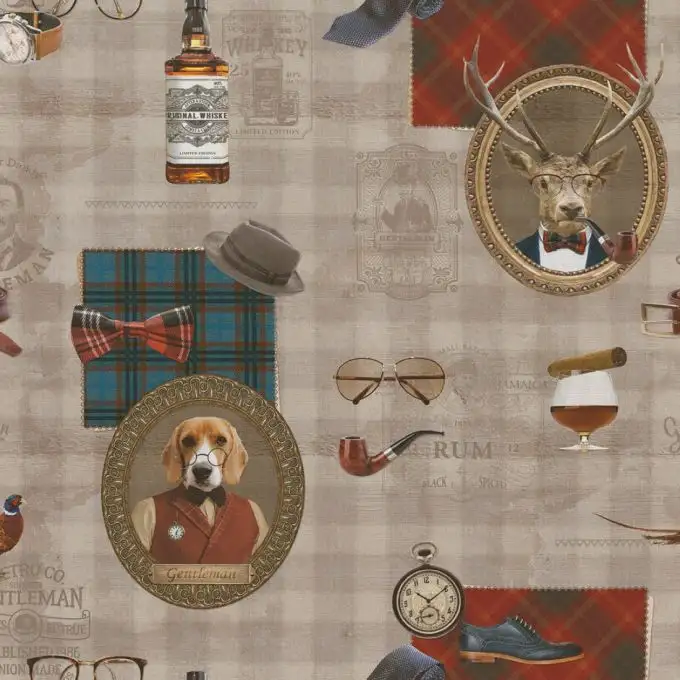 Tessuto cotone spesso stampato animali notevoli