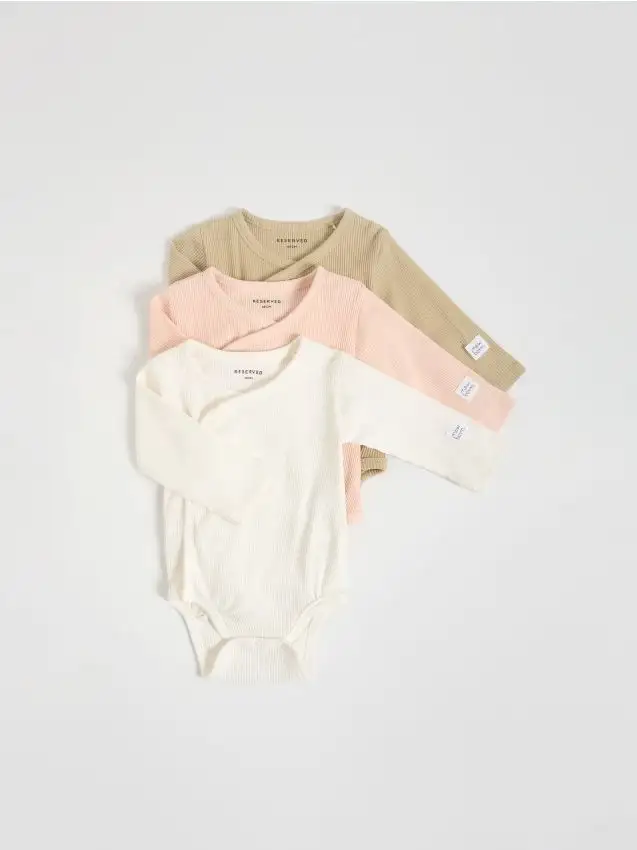 Confezione da 3 body a costine Colore beige