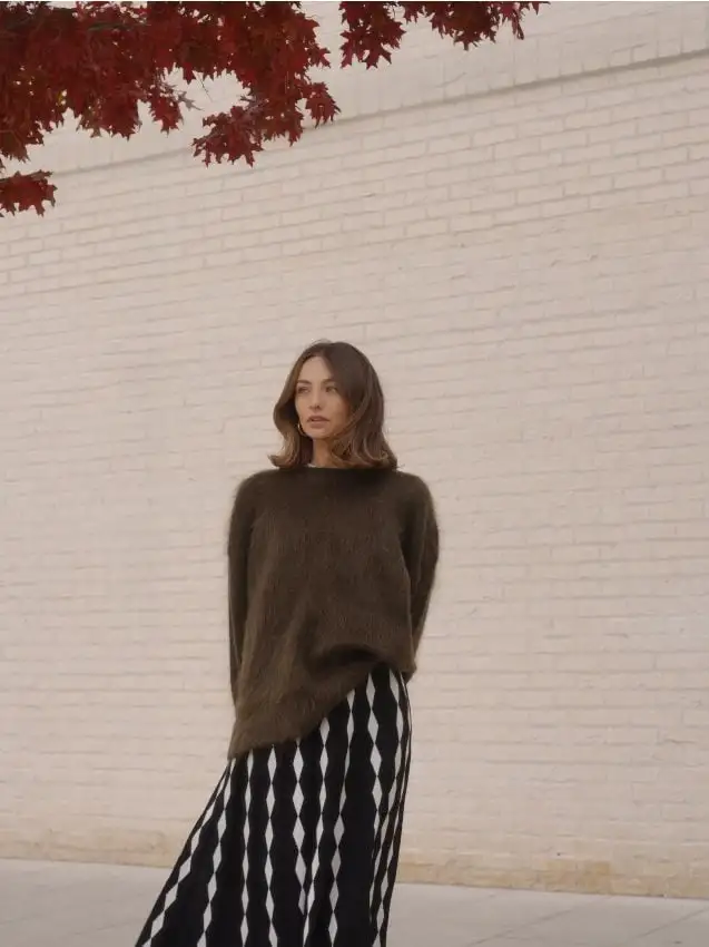 Maglione misto mohair Colore verde oliva