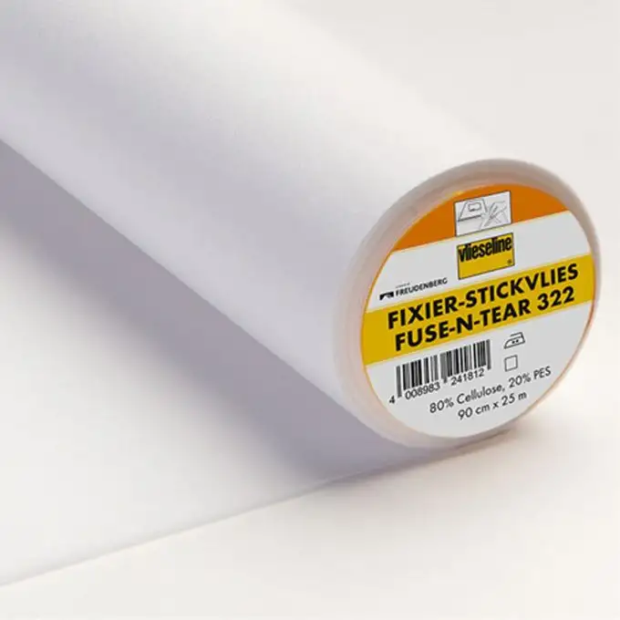 Intertela termoadesiva ricamabile vlieseline bianca