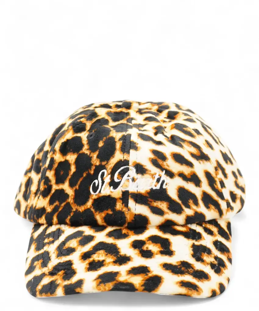 Berretto Baseball Velluto Leopardato - St. Barth