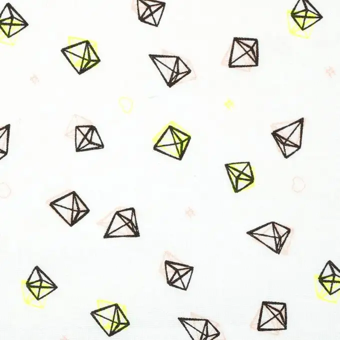 Tessuto cotone bianco stampato origami