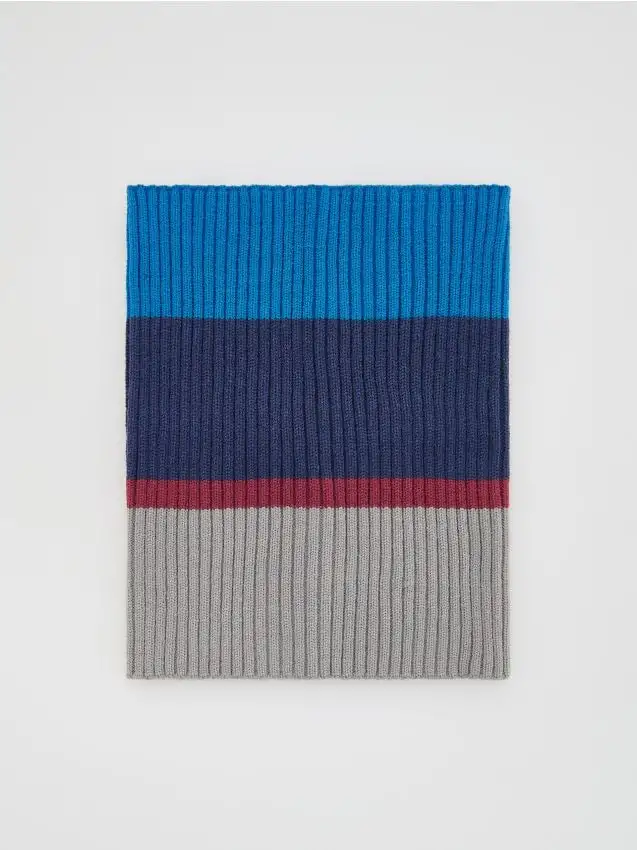 Sciarpa infinity a costine in jersey Colore blu scuro