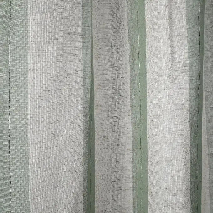 Tessuto velo righe verdi Roussillon grande larghezza