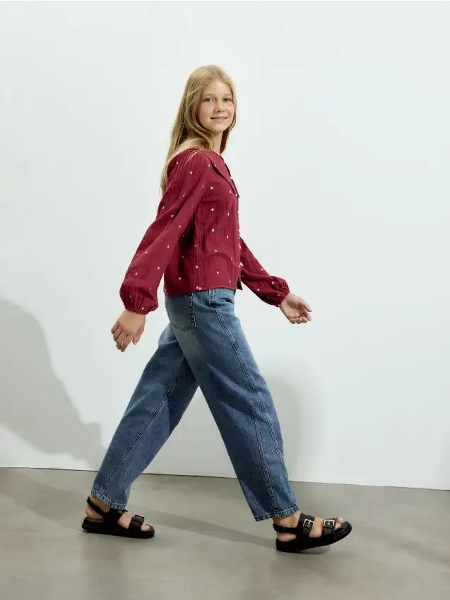 Jeans balloon fit Colore blu scuro