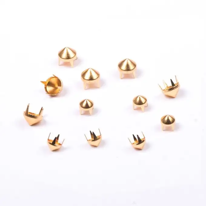 Set di 12 artigli rotondi a punta oro 6 e 8 mm