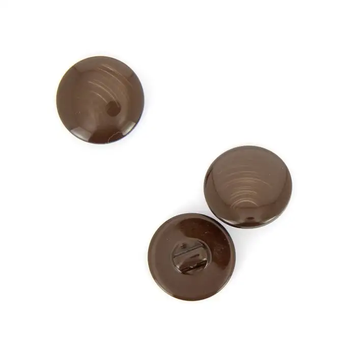 bottoni tondi con gambo marrone 20 mm
