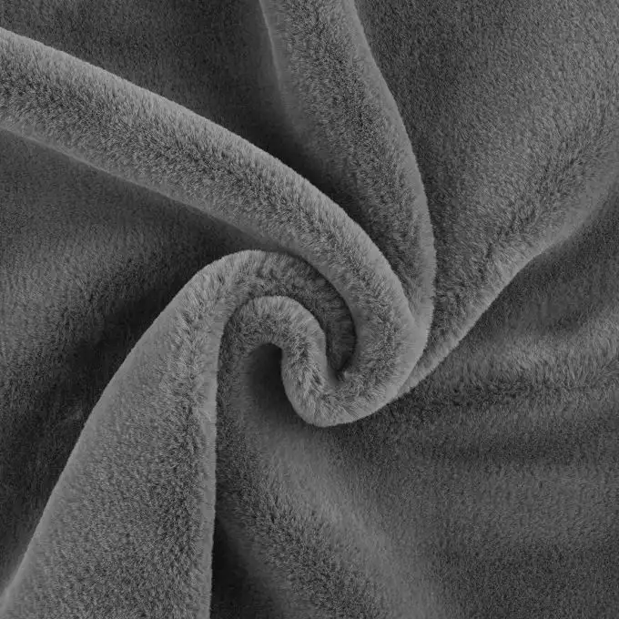 Tessuto pelliccia sintetica pelo corto grigio