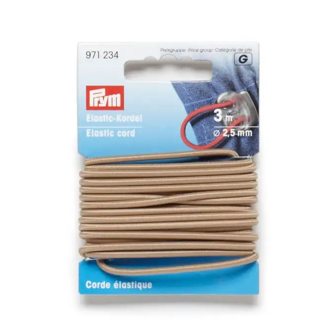 Corda elastica 2.5 mm beige