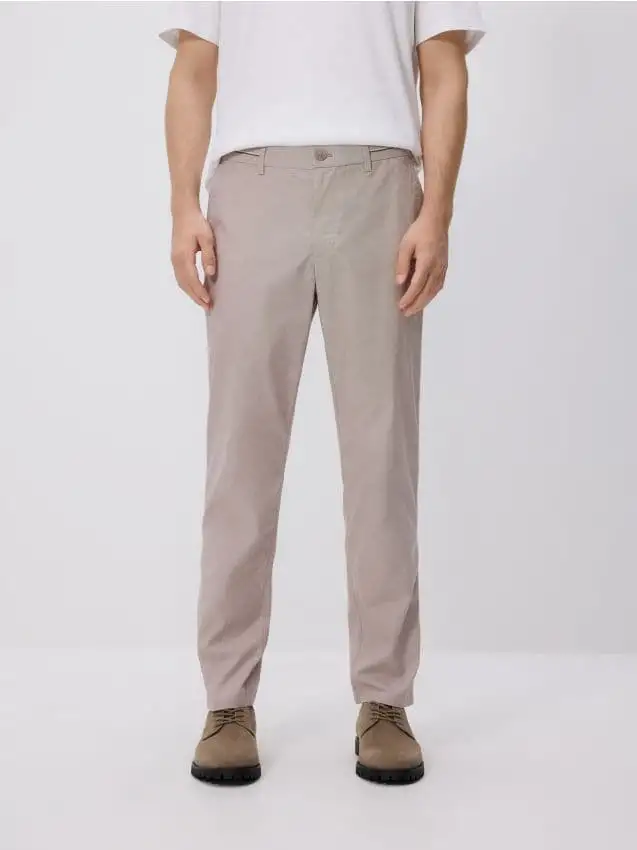Pantaloni chino slim tinta unita Colore beige