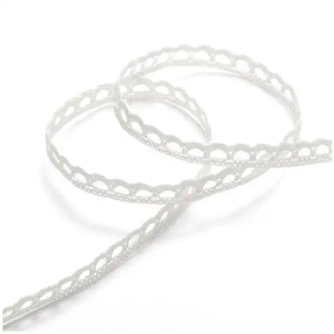 Nastro pizzo 10 mm bianco