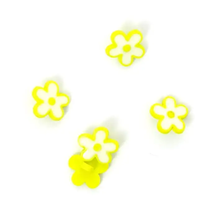 bottoni a forma di fiore giallo 15mm