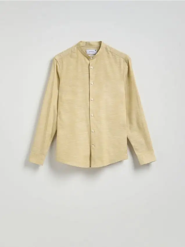 Camicia slim fit in misto cotone Colore senape