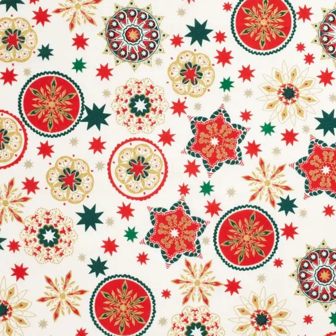 Tessuto cretonne stampato rosette