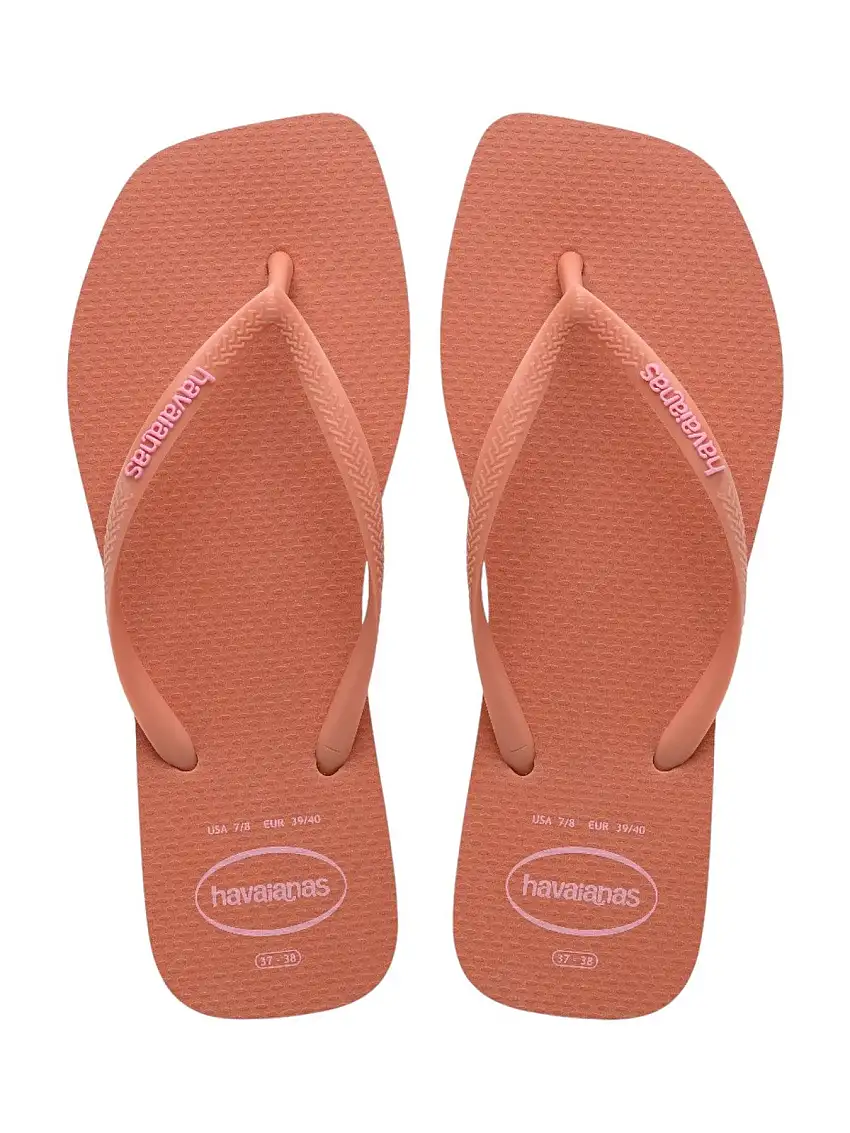 HAVAIANAS Women's Flip Flops Hav. Slim square logo pop up 4148959.9259 Pink