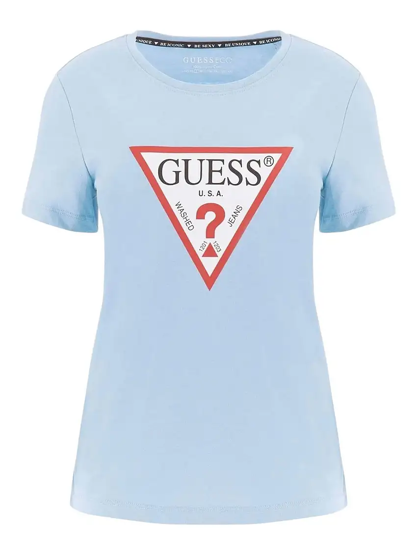 GUESS Women's T-shirt SS CN ORIGINAL TEE W1YI1B I3Z14 G7GG Blue