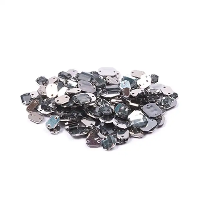 Paillettes rettangolari da cucire argento 6x8mm e 8x10mm