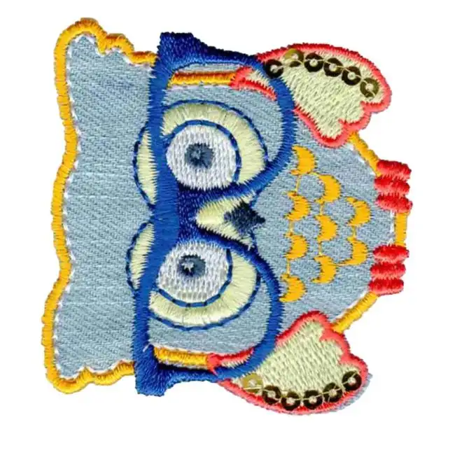 Distintivo gufo occhiali blu