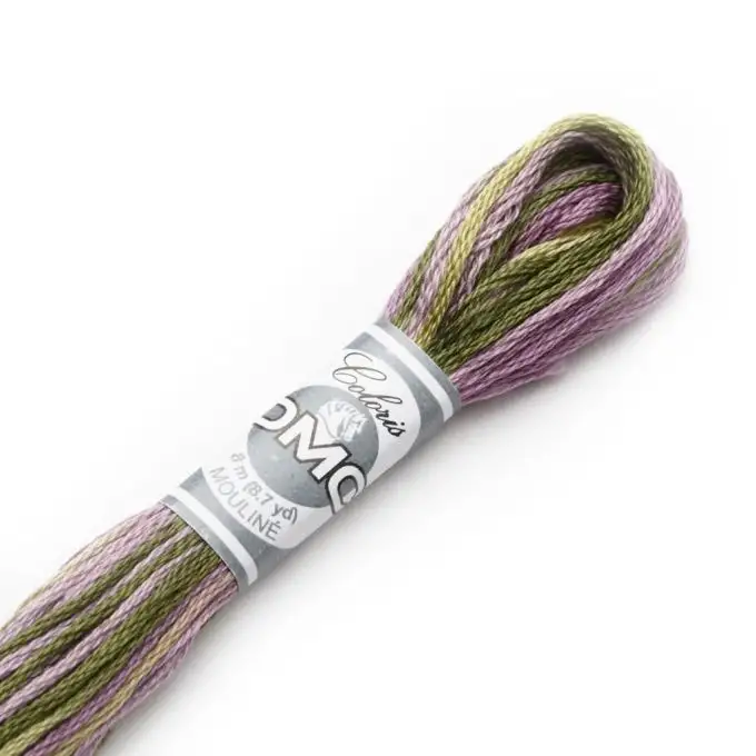 Filato mouliné Variation da ricamare kaki e viola COL 4505