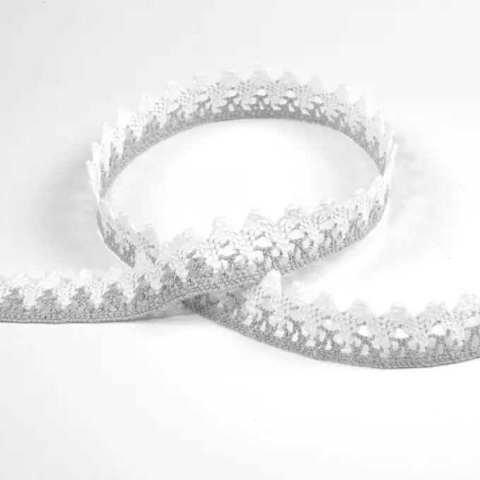 Nastro pizzo 15 mm grigio e bianco