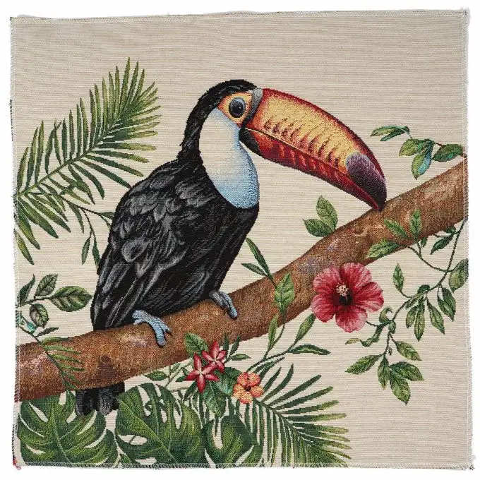 Quadrato di tessuto jacquard tucano fiori