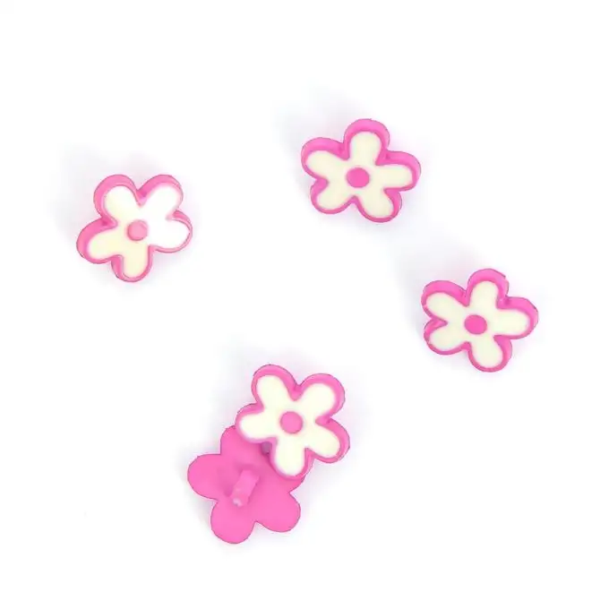 bottoni a forma di fiore rosa scuro 15mm