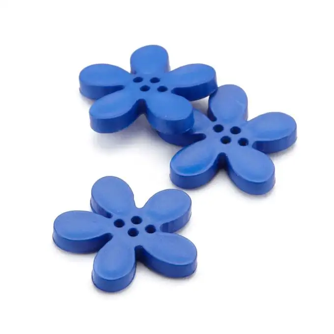 Pulsante fiore blu royal