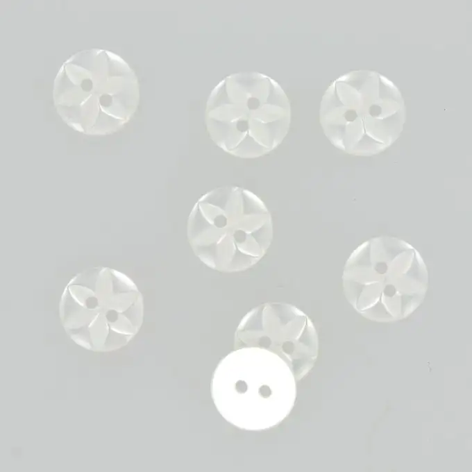 bottoni fiore 2 fori bianco 14mm