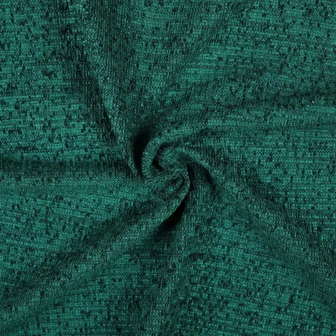Tessuto velluto spesso verde mélange Chenille