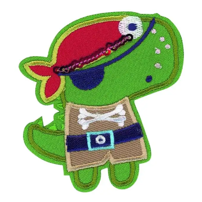Scudetto dinosauro pirata verde