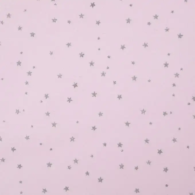 Tessuto cotone biologico rosa stelle