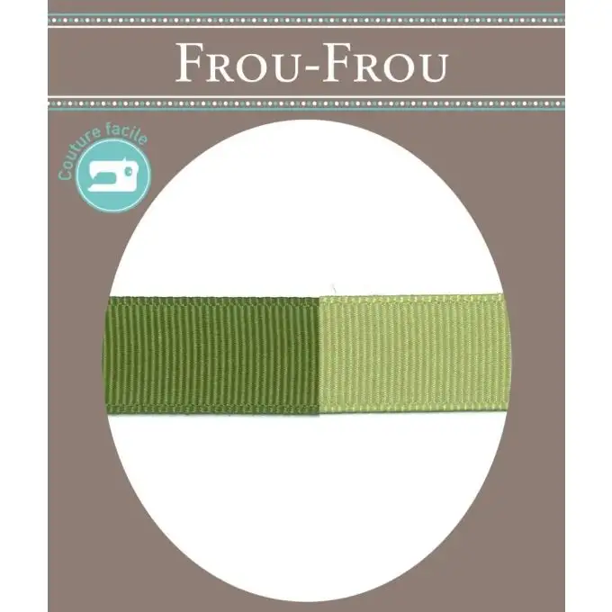 Nastro gros grain 16mm bicolore verde