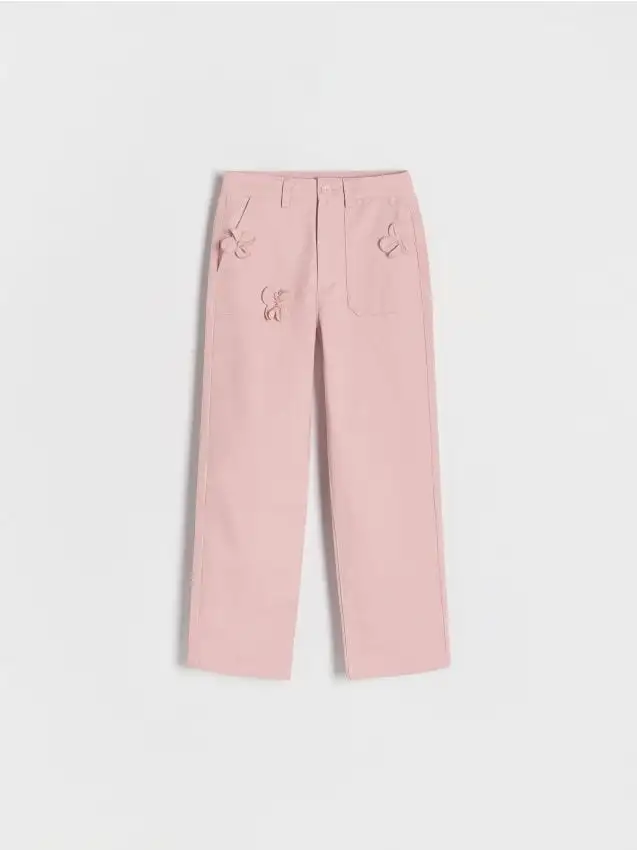 Pantaloni di cotone con applicazioni Colore rosa cipria