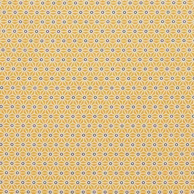 Tessuto cotone giallo stampa geometrica Saki