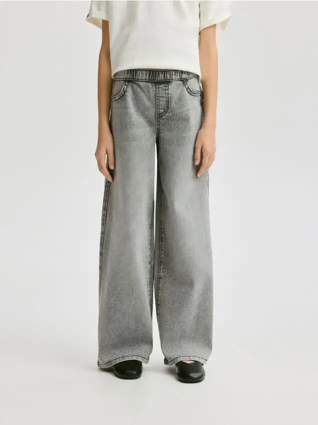 Jeans elasticizzati wide leg Colore grigio