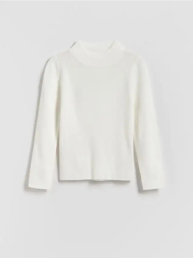 Maglione liscio in viscosa Colore panna