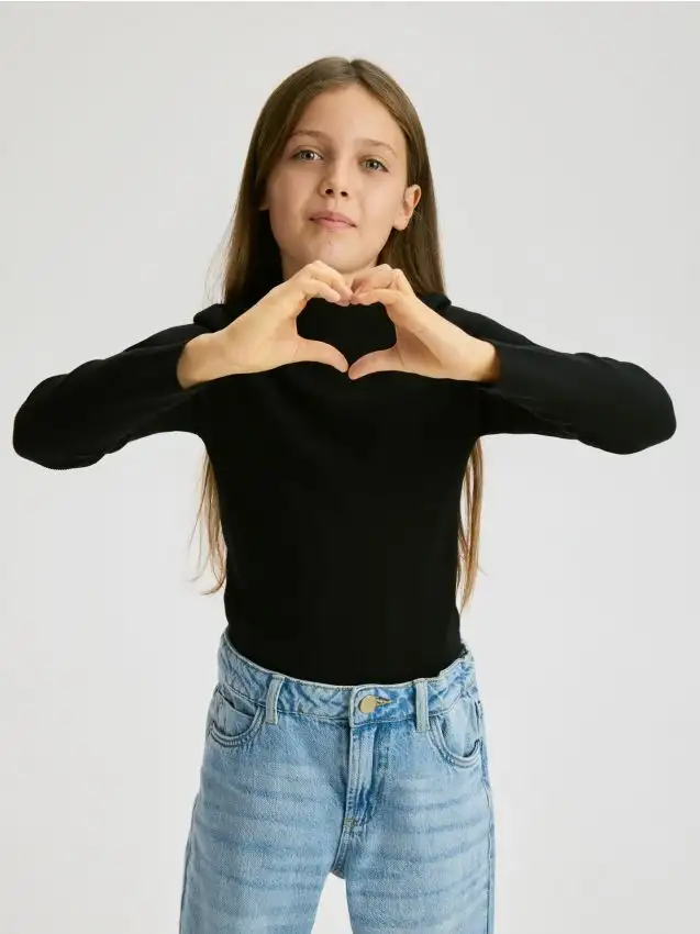 Maglione liscio in viscosa Colore nero