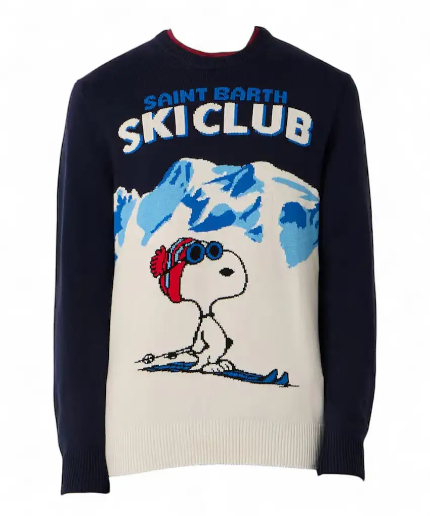 Maglione Heron MC2 Saint Barth in Cashmere con Ricamo Snoopy