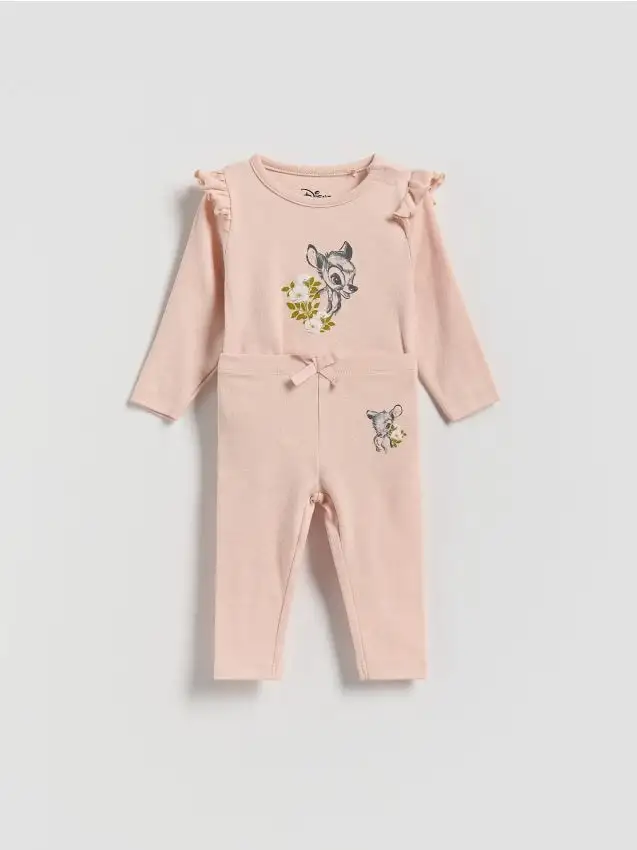 Completo in cotone Bambi Colore rosa cipria