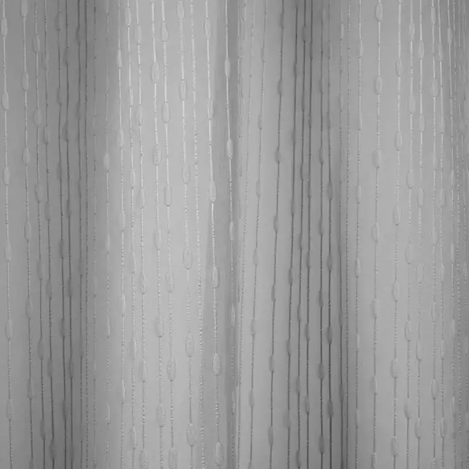 Tessuto velo lino ricamato linee