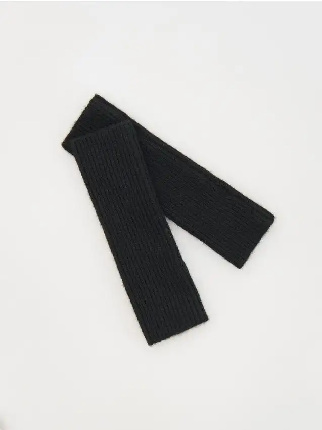 Guanti scaldamani senza dita in maglia Colore nero