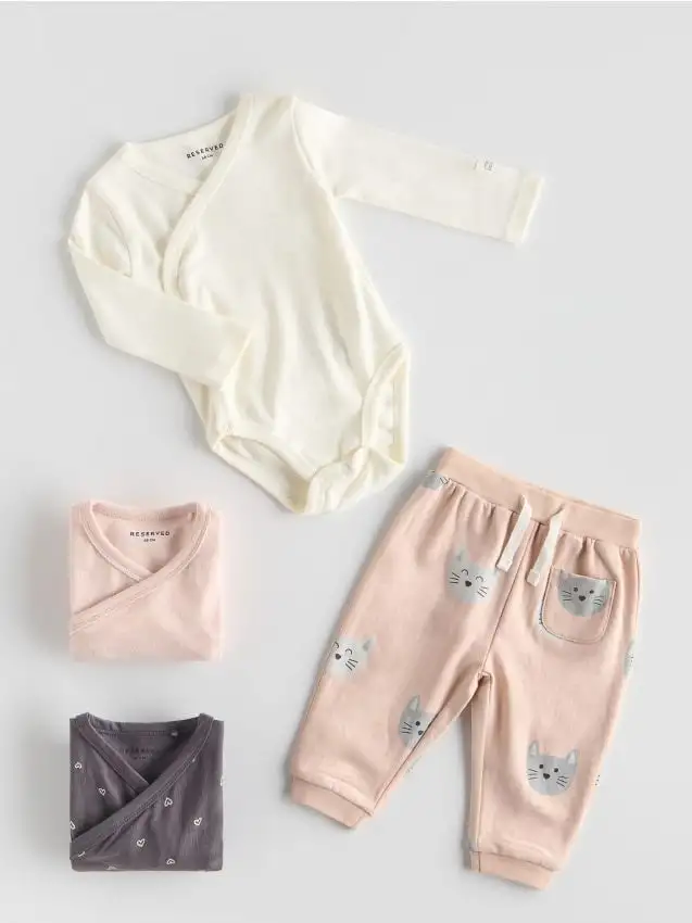 Confezione da 3 body in cotone Colore grigio scuro