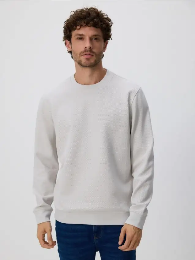 Felpa strutturata Colore grigio chiaro